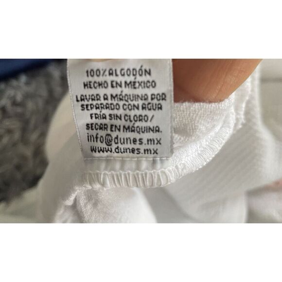 Dunes White Cold Shoulder Maxi Dress Peach Flower Appliqué Lined Size M - Picture 7 of 8